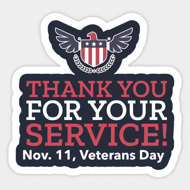 Veterans Day Thank You For Your Service Sticker by Joco Studio